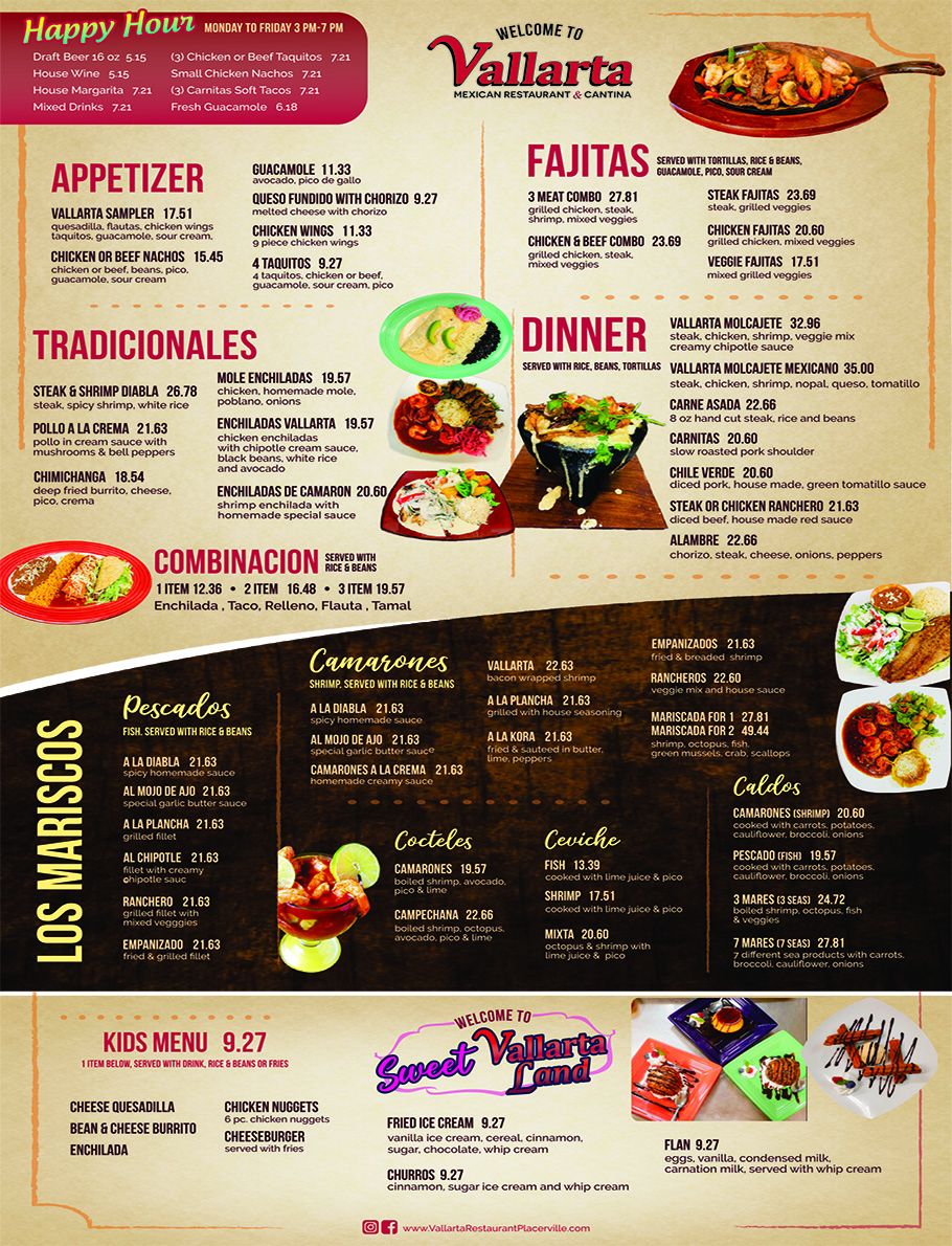 Our Menu – Vallarta Mexican Restaurant & Cantina